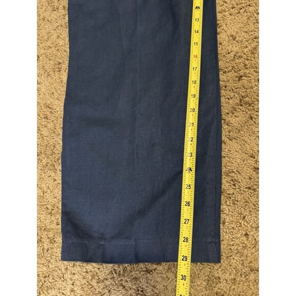 HARVE BENARD Linen Navy Top & Pant Set Resort Wear Minimalist Travel Beach XL - Picture 13 of 15